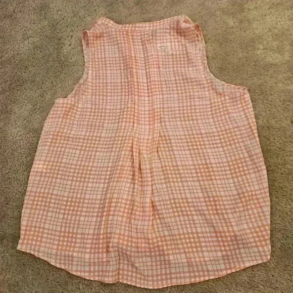 41 Hawthorn Sleeveless Polo Plaid Blouse Orange Size M NWT #G203 - Picture 5 of 5